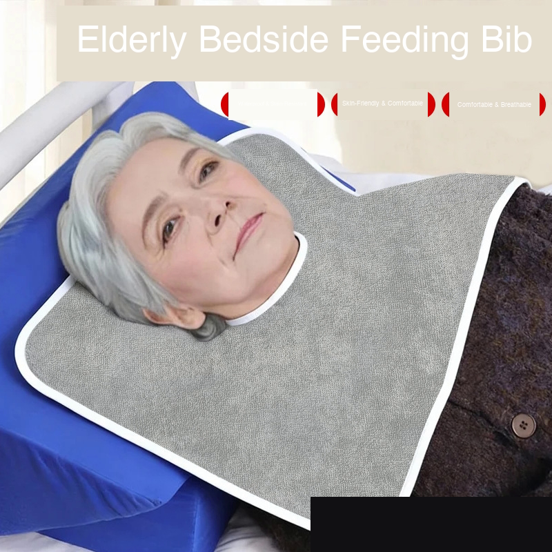 Elderly Bedside Feeding Bib (Towel + PEVA)